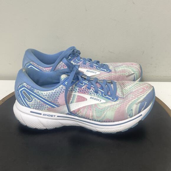 Brooks Ghost‎ 14 Running Shoes Women 8.5 Wide D Multicolor Tie-Dye Pastel DNA - Picture 1 of 12